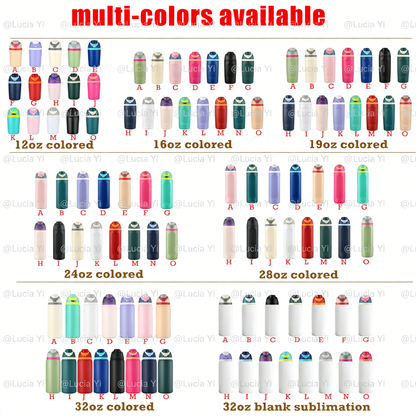 Pick Colors 12oz Owala Style Flip Straw Lid Insulated Stainless Steel Sports Water Bottle for Laser Engrave-CNLCA
