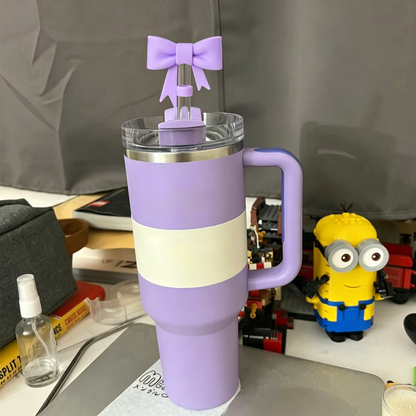 10mm Silicone Bow Knot Straw Covers Accessories Dust Cap Reusable Dust-Proof Straw Topper Lid for 20/30/40oz Stanley Tumbler-CNLCA