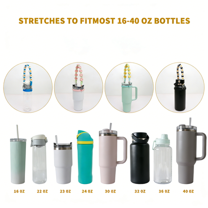 Hand-woven Daisy Flower Water Bottle Cup Handle Portable String Stanley Accessory Tumbler Carriers Strap-CNLCA