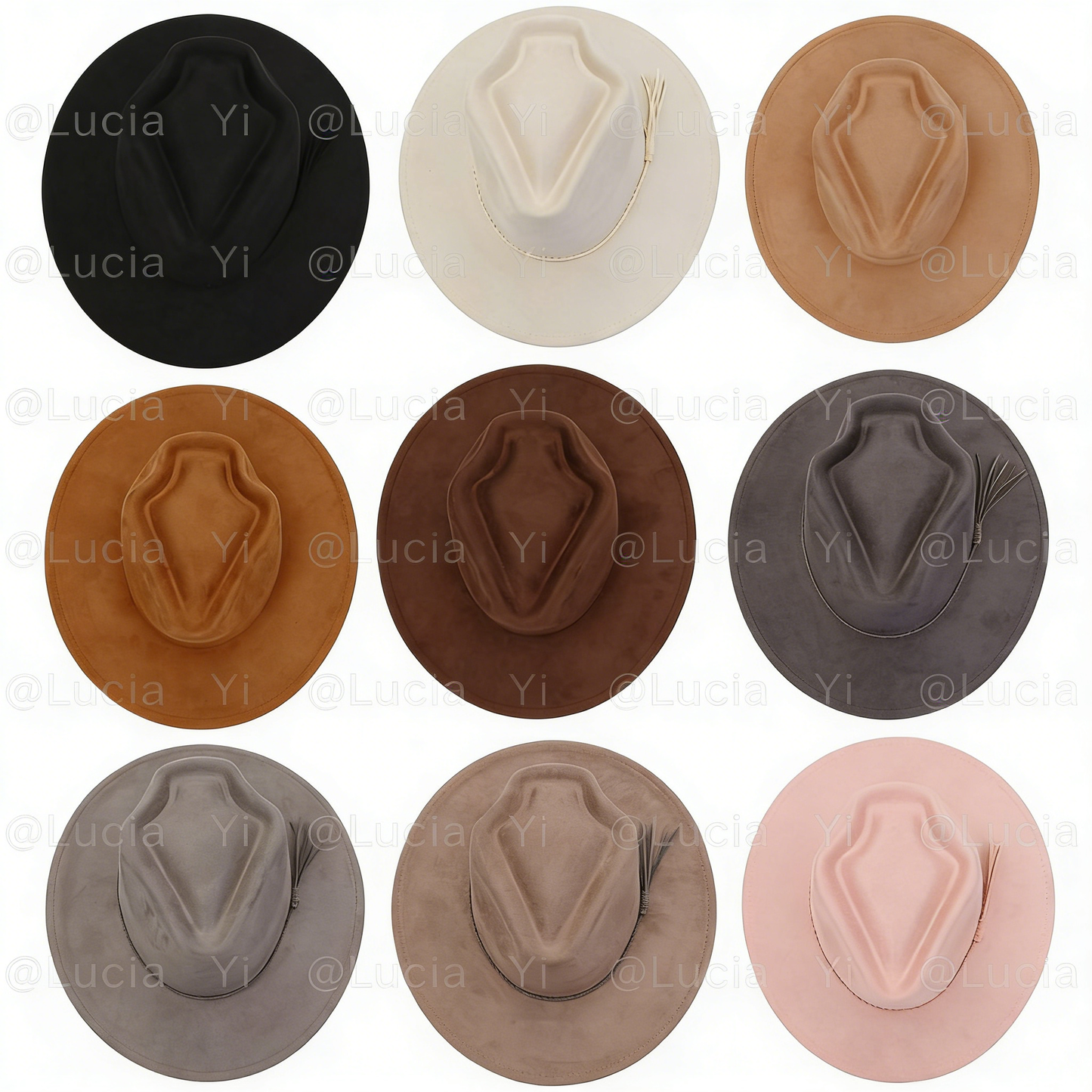 Arrow-shaped Top Broad-Brimmed Bowler Jazz Hat Vegan Leather Fedora Hats with Tassel for Laser-CNLCA