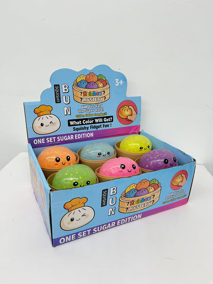 8.5cm Glowing Steamed Bun Halloween Glow in Dark Glitter Smiling Dumpling Squishy Stress Relief Fidget Toys Mystery Blind Box-CNLCA