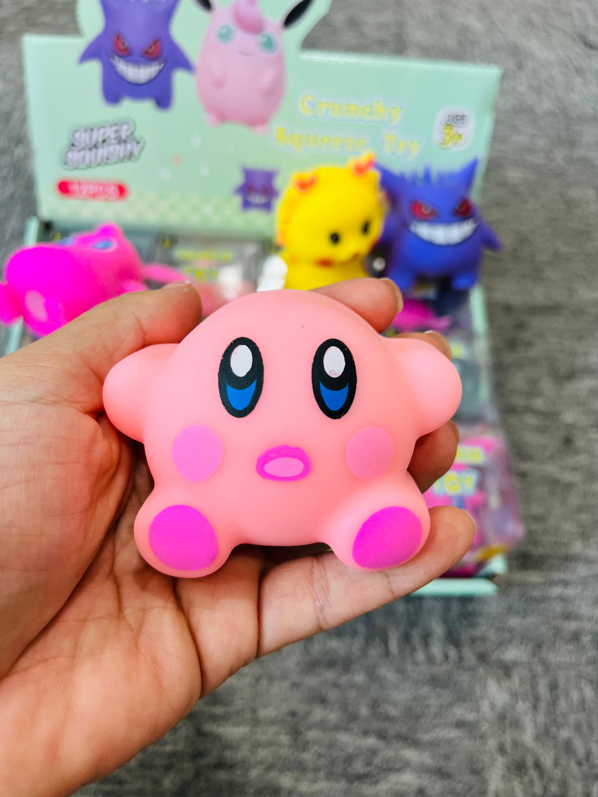 72Pack Pokémon & Kirby Crunchy Squishy Cute Cartoon Block Building Filled Crinkle ASMR Sound Squishy Squeeze Fidget Toy-CNLCA
