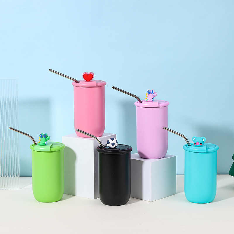 16oz 460ml Cute Cartoon Stainless Steel Insulated Cups Kids Children's Sipper Tumbler Milk Cup for Laser Engrave-CNLCA