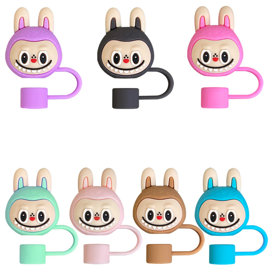 Cute LABUBU 10mm Straw Toppers Dust-proof Plug Straw Caps for Tumblers -CNLCA