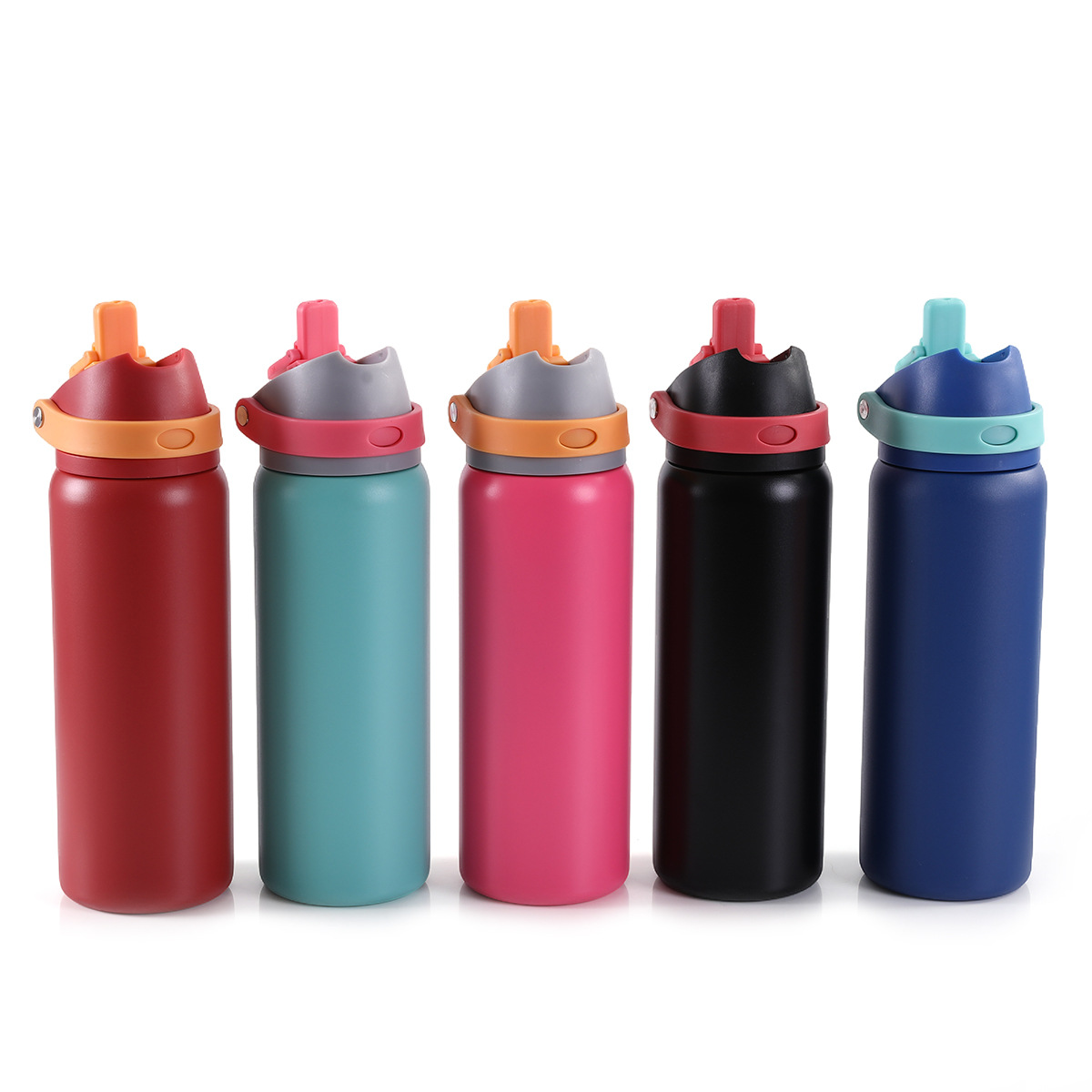 20oz 600ml/ 30oz 900ml Sports Handle Flip Straw Lid Stainless Steel Insulated Owala Style Water Bottle Double Drinking Tumbler for Laser Engrave-CNLCA