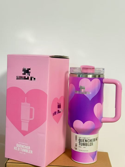 40oz Love Heart Valentine’s Day Stanley Style Quencher Tumbler-CNLCA