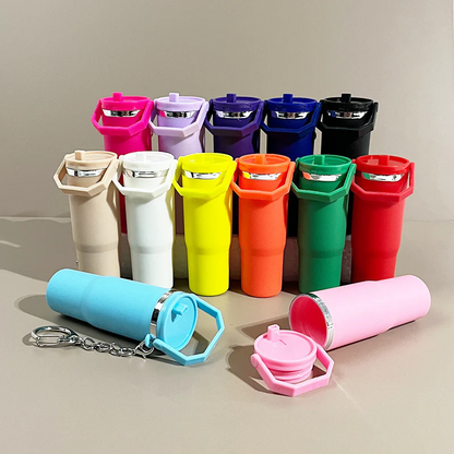 30oz Iceflow Flip Straw Tumbler Shaped Keychain Tumbler Accessories Keyring-CNLCA
