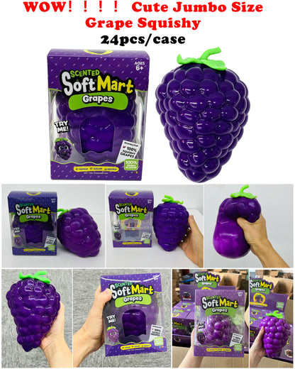 24Pack Giant Oversized Large Grapes Squeeze Squishy Toy Soft Big Fruit Jumbo Stress Relief Fidget Squeezy Toy-CNLCA