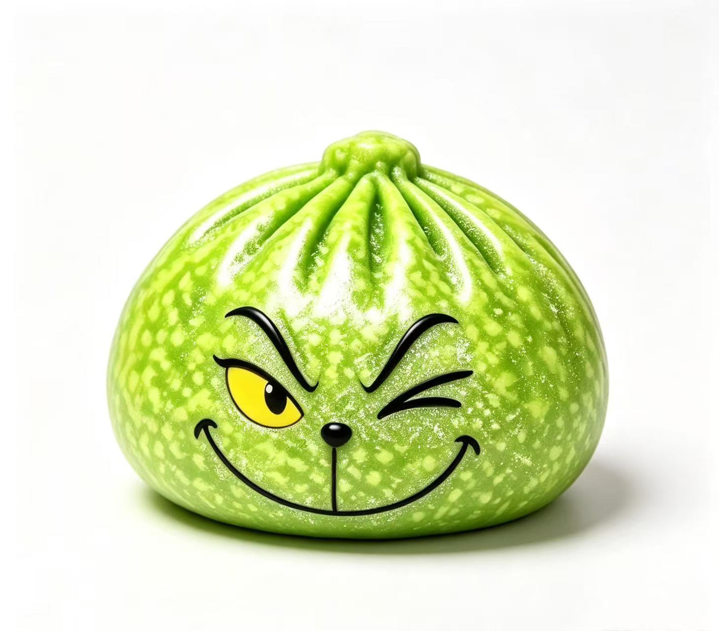 8.5cm Xmas Glow in dark Grinch Bun Squishy Glowing Grinch Dumpling Squeeze Fidget Toys for Christmas-CNLCA