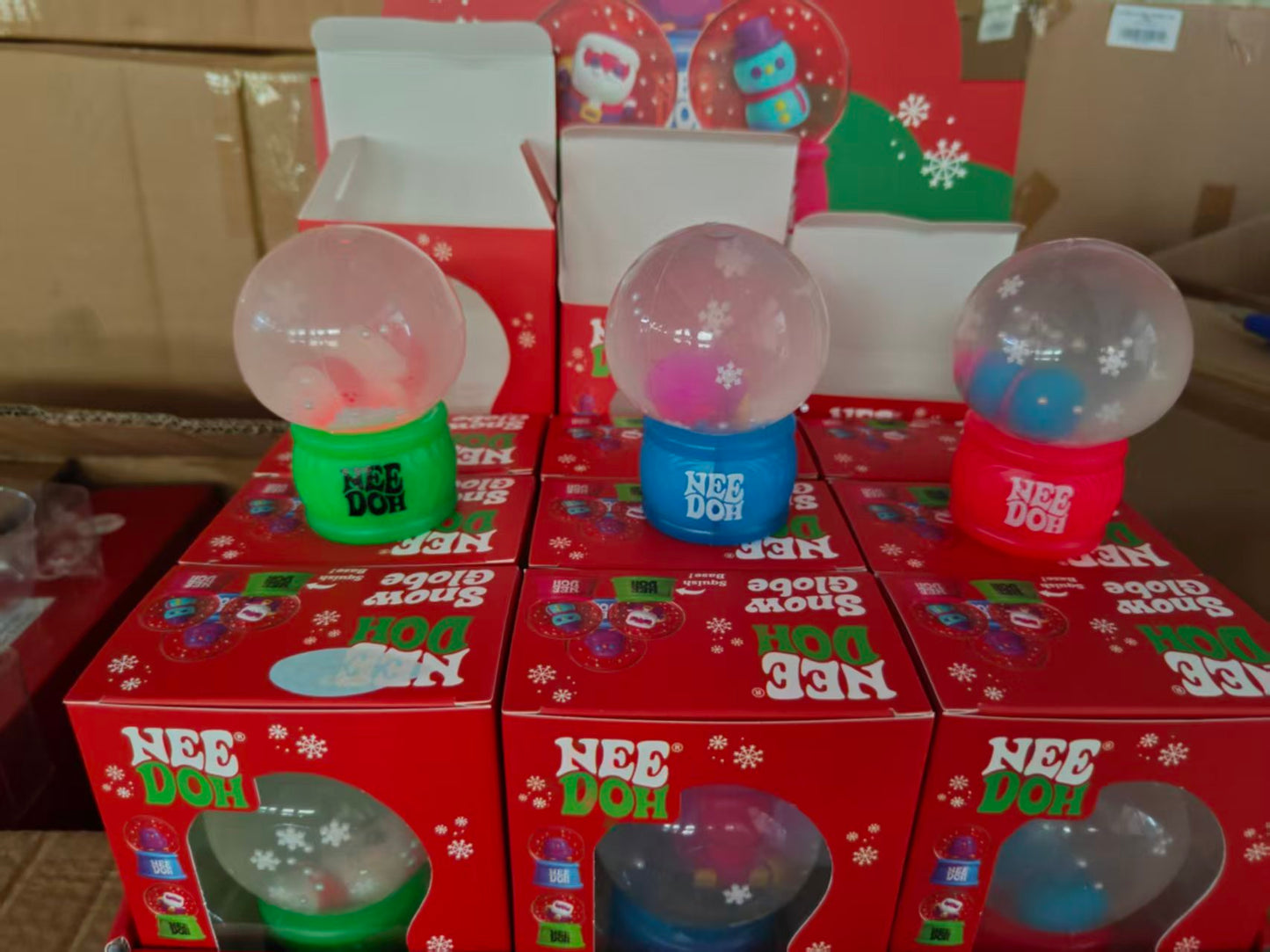 Needoh Style Snow Globe Squishy Toy Stress Relief Squeeze Fidget Toys with Light-CNLCA