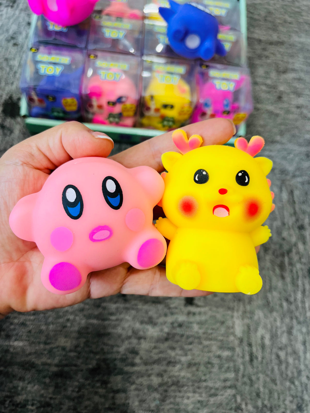 72Pack Pokémon & Kirby Crunchy Squishy Cute Cartoon Block Building Filled Crinkle ASMR Sound Squishy Squeeze Fidget Toy-CNLCA