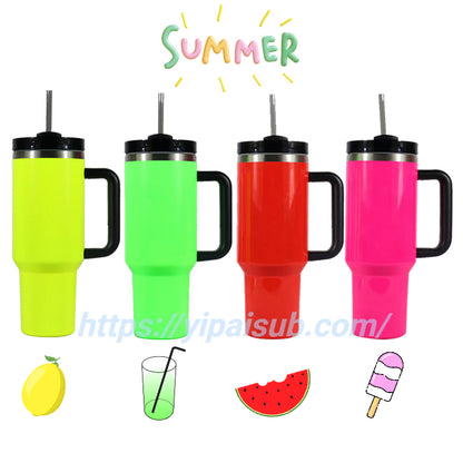 30oz 40oz H2.0 Neon Colors Blank Sublimation Silver Underneath Quencher Tumbler-CNLCA