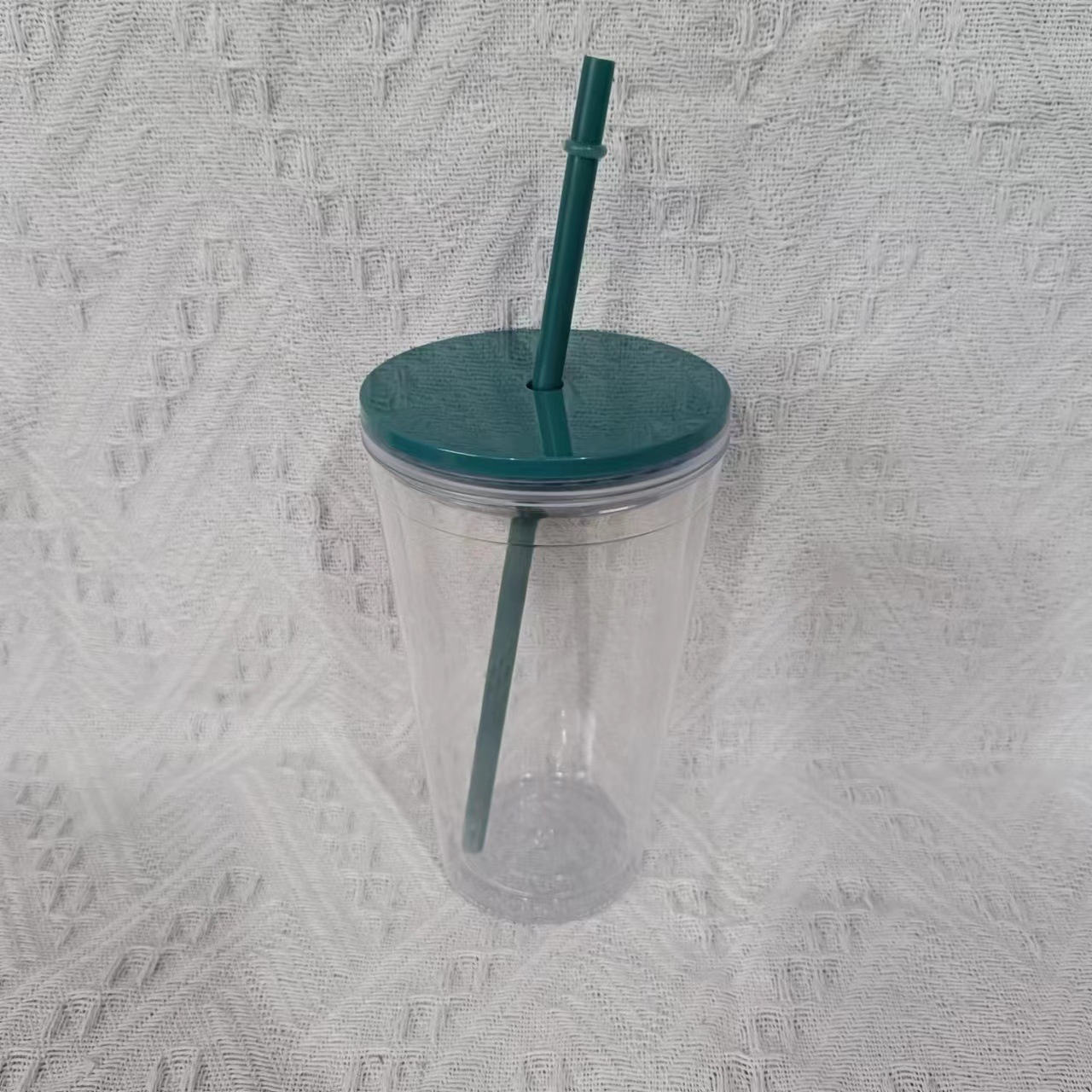 16oz Double Wall Snow Globe Tapered Plastic Cup Tumbler with Pre-drilled Hole and Plug Color Lid-CNLCA