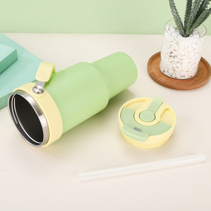 Outdoor 40oz Portable Stainless Steel Vacuum Insulated Tumbler Double Drinking Straw Cup for Laser-CNLCA