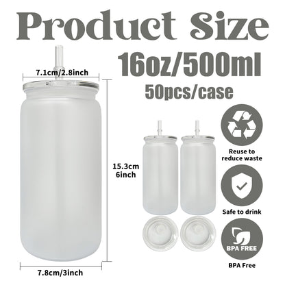 V2.0 16oz Frosted Plastic Can For Vinyl And UV dtf wraps-CNLCA