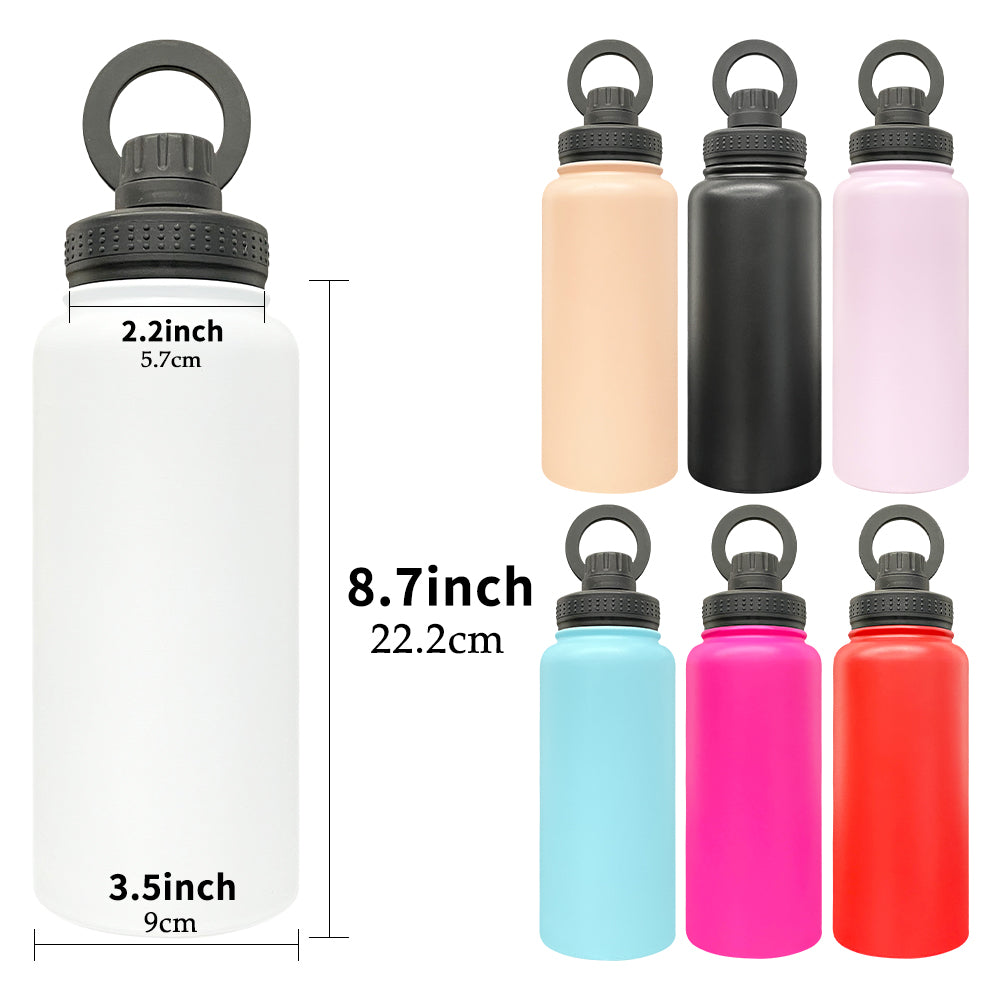 32oz Mirror Copper Plated Tumbler Water Bottle With Magnetic Phone Holder And Magnetic Rings-CNLCA