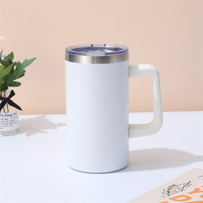 25Pack 20oz Powder Coated Chubby Stainless Steel Insulated Coffee Tumbler Mug with Removable Handle For Laser-CNLCA