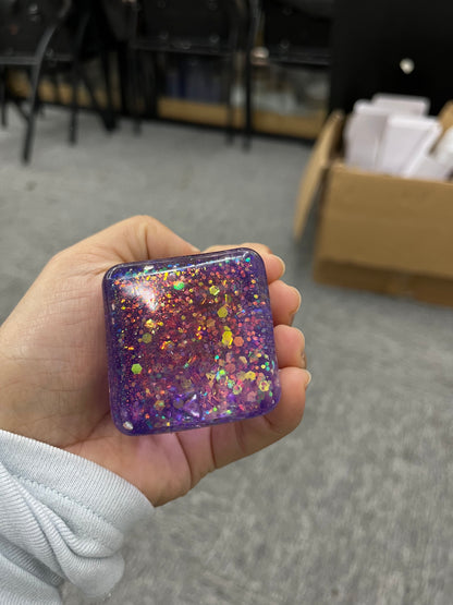 5cm Sparkly Glitter Ice Cube Squishy Toy Slow Rising Solid Squish Cube Squeeze Fidget Toys Stress Relief Sensory Hand Toy Gifts for Anxiety ADHD-CNLCA