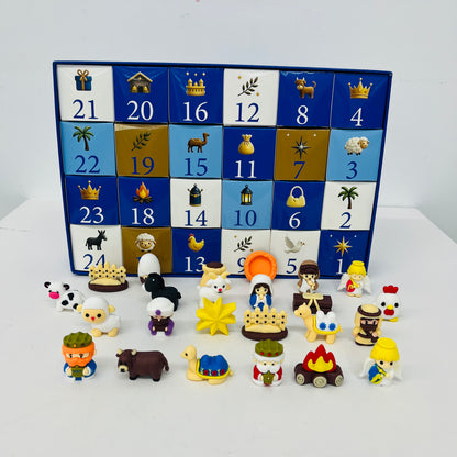 25Pack Nativity Advent Calendar 24 Days Christmas Countdown 3D Mini Nativity Scene Figures Blind Box Toy Home Desktop Ornament Xmas Surprise Gift for Kids-CNLCA