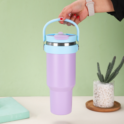 Outdoor 40oz Portable Stainless Steel Vacuum Insulated Tumbler Double Drinking Straw Cup for Laser-CNLCA