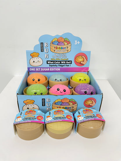8.5cm Glowing Steamed Bun Halloween Glow in Dark Glitter Smiling Dumpling Squishy Stress Relief Fidget Toys Mystery Blind Box-CNLCA