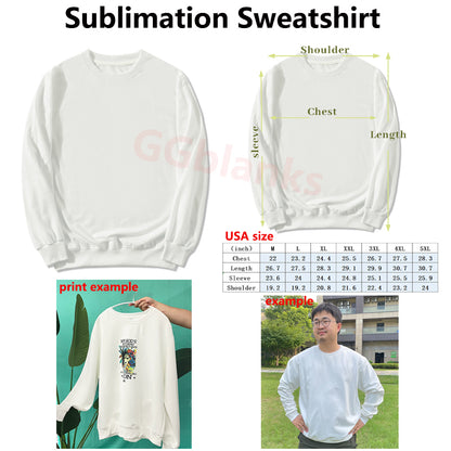 USA Warehouse HOODIES White Blank Sublimation Blanks Men Women Round Neck Sweatshirt Mix Sizes-CNLCA