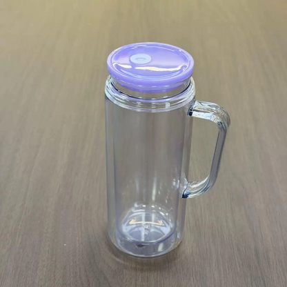 12oz 16oz Double Wall Snow Globe Plastic Cup Tumbler with Handle Pre Drilled Hole and Plug-CNLCA
