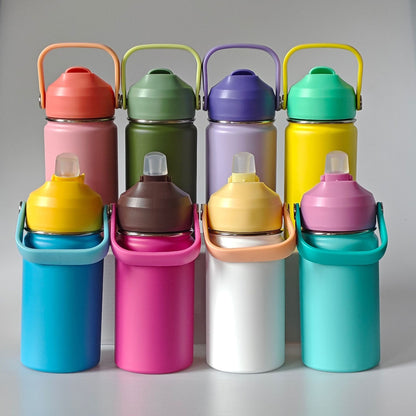 12oz Powder Coated Flip Straw Lids Tumbler Bottle For Laser Engraving-CNLCA