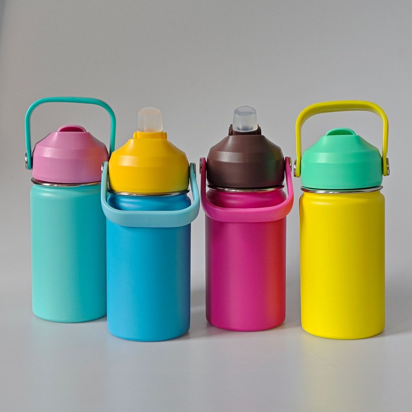 12oz Powder Coated Flip Straw Lids Tumbler Bottle For Laser Engraving-CNLCA