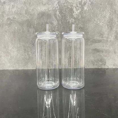 10Pack/25Pack 20oz Can Shaped Clear Transparent Plastic Can Cups With Lid With Straw For UV DTF Wrap-CNLCA