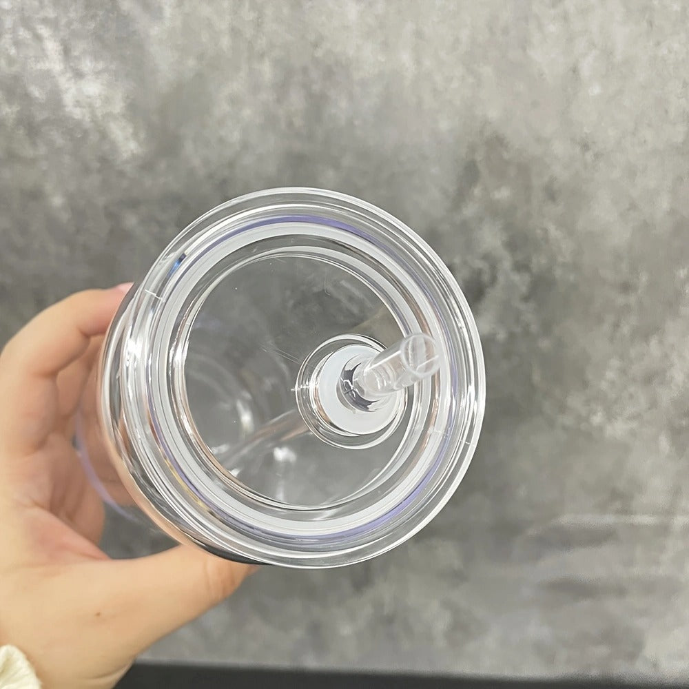 10Pack/25Pack 20oz Can Shaped Clear Transparent Plastic Can Cups With Lid With Straw For UV DTF Wrap-CNLCA