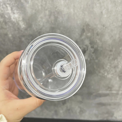 10Pack/25Pack 20oz Can Shaped Clear Transparent Plastic Can Cups With Lid With Straw For UV DTF Wrap-CNLCA