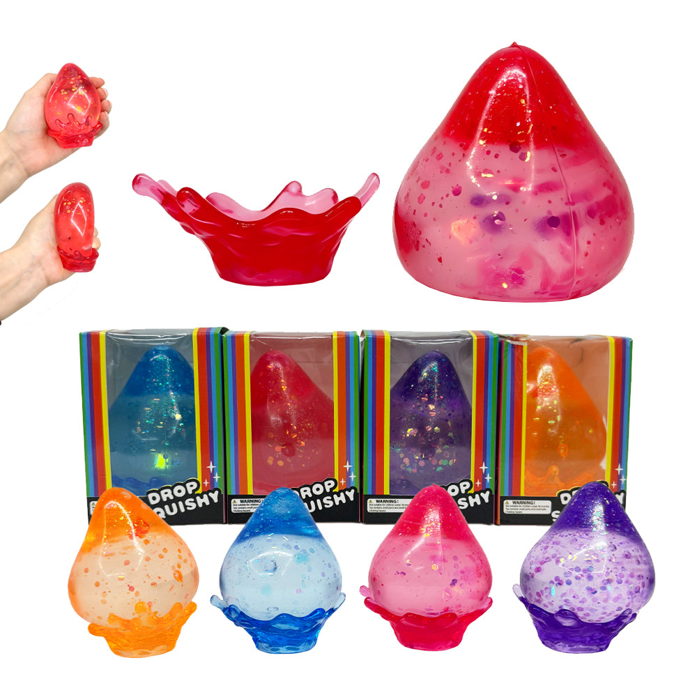 Glitter Water Drop Squishy Stress Relief Schylling Squish Fidget Toy-CNLCA