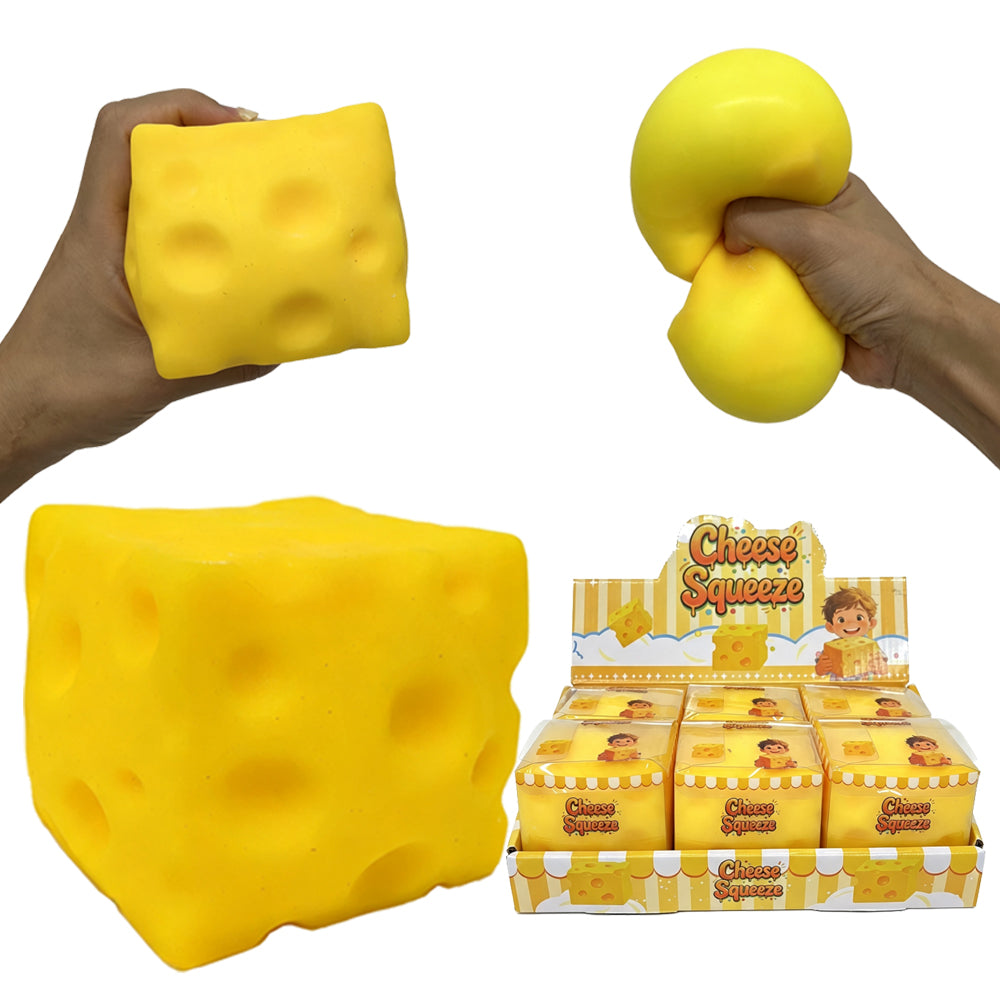 7.5cm Small Size Realistic Swiss Cheese Squish Toy Soft Anti-Anxiety Squishy Sensory Fidget Gift-CNLCA