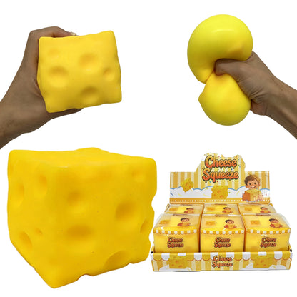 7.5cm Small Size Realistic Swiss Cheese Squish Toy Soft Anti-Anxiety Squishy Sensory Fidget Gift-CNLCA