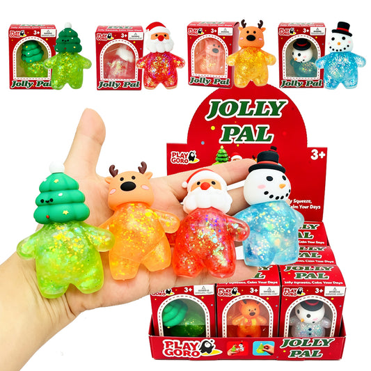 Happy Christmas Family Maltose Squishy Xmas Snowman Elk Christmas Tree Santa Claus Squeeze Fidget Toys-CNLCA