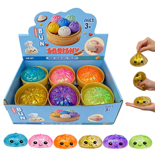 8.5cm Realistic Maltose Sugar Steamed Bun Glitter Dumpling Squishiy Slow Rising Stress Relief Fidget Toy-CNLCA