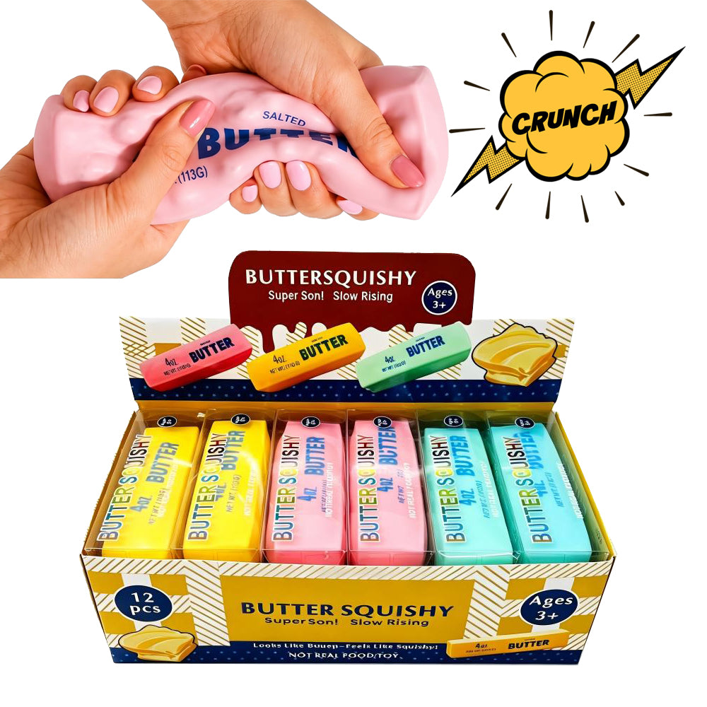 72Pack Crunchy Butter Squishy Block‑Filled Crinkle Sound Butter Bar Squishy ASMR Stress Relief Fidget Toys for Kids-CNLCA