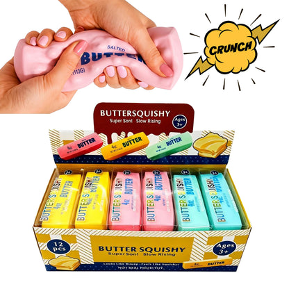 72Pack Crunchy Butter Squishy Block‑Filled Crinkle Sound Butter Bar Squishy ASMR Stress Relief Fidget Toys for Kids-CNLCA