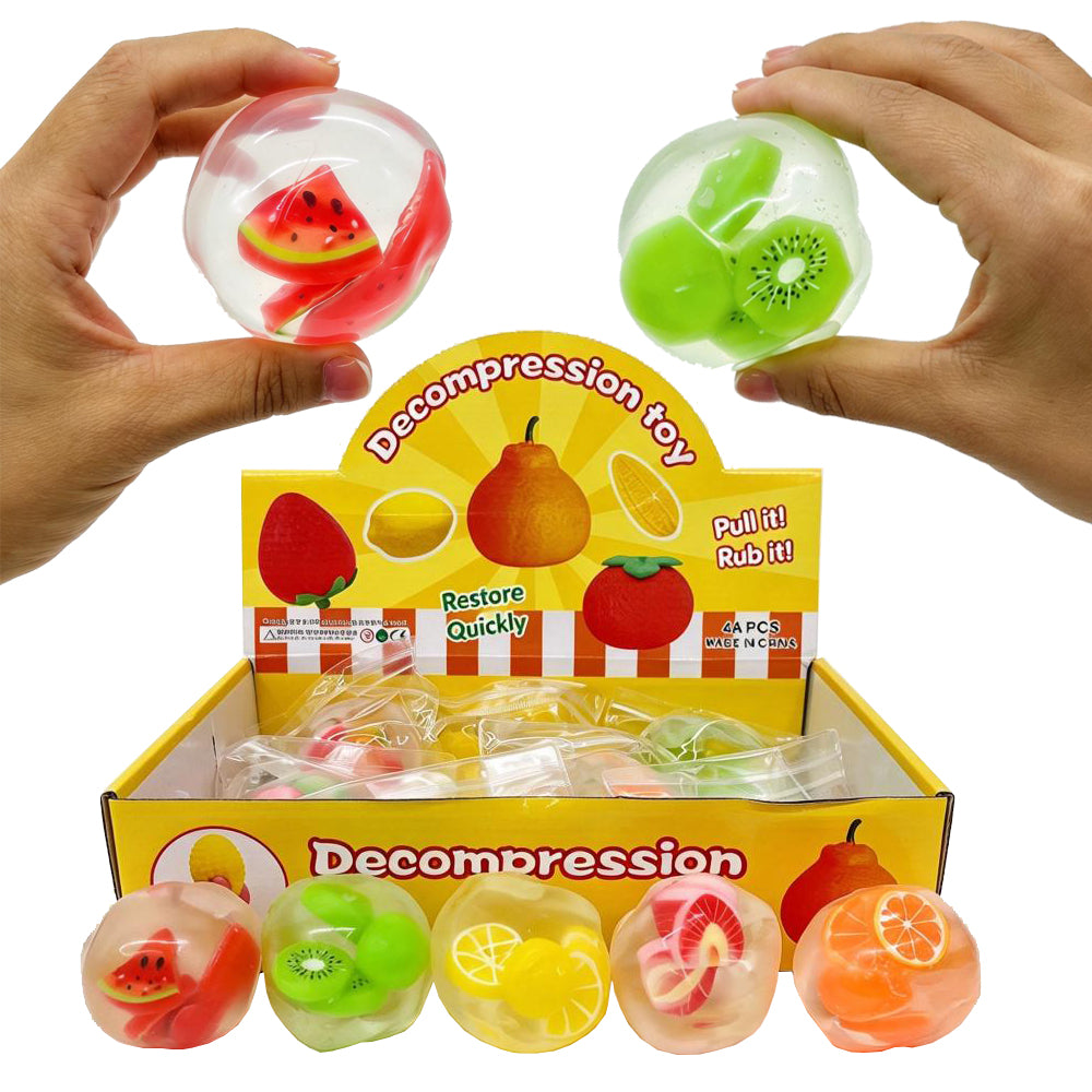 72Pack Vaseline Filled No Rebound Mini Fruit Figure Filled Squishy Stress Ball Fruit Squishies Squeeze Fidget Toys-CNLCA
