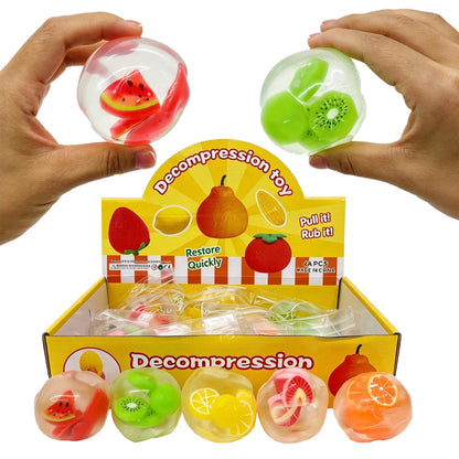 72Pack Vaseline Filled No Rebound Mini Fruit Figure Filled Squishy Stress Ball Fruit Squishies Squeeze Fidget Toys-CNLCA