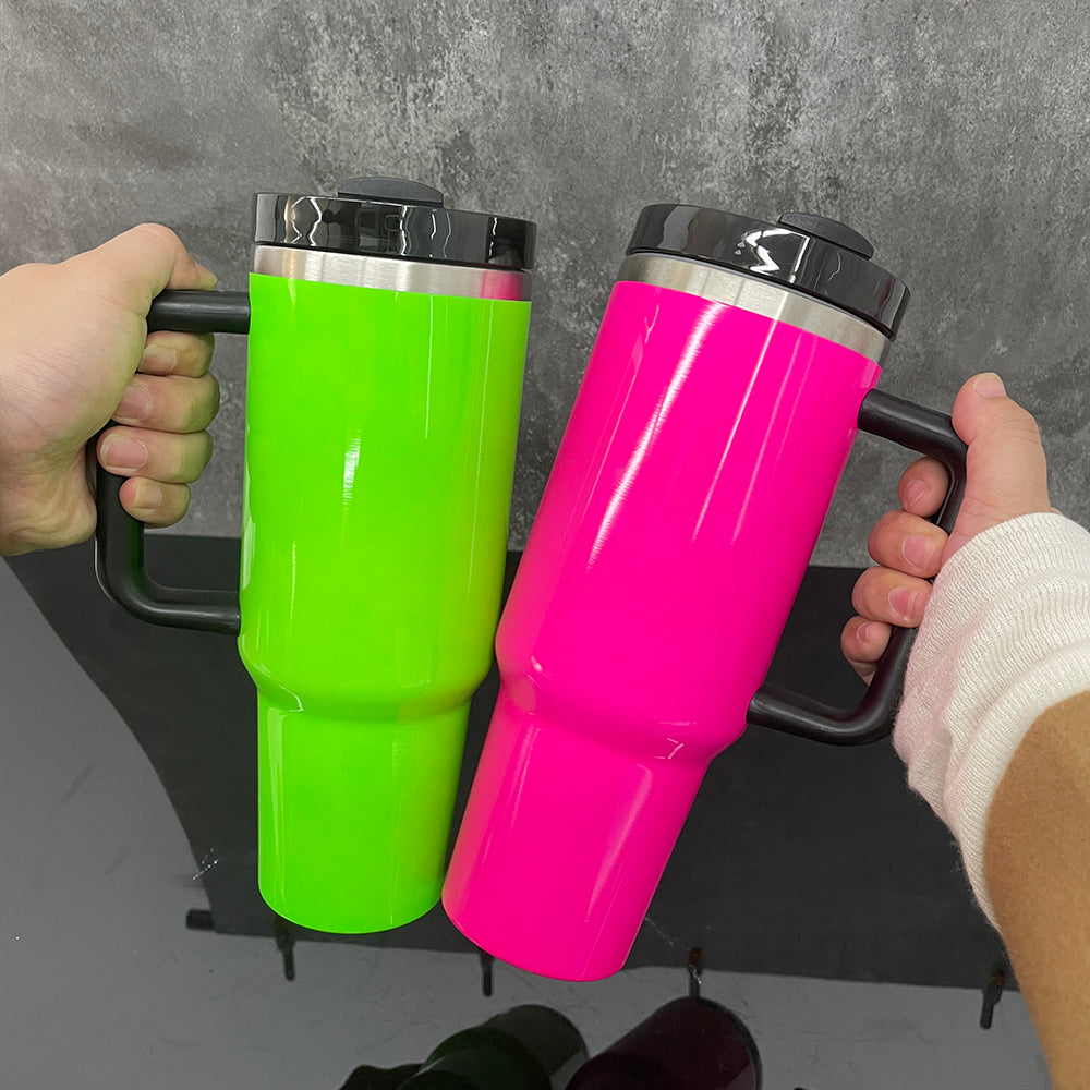 30oz 40oz H2.0 Neon Colors Blank Sublimation Silver Underneath Quencher Tumbler-CNLCA