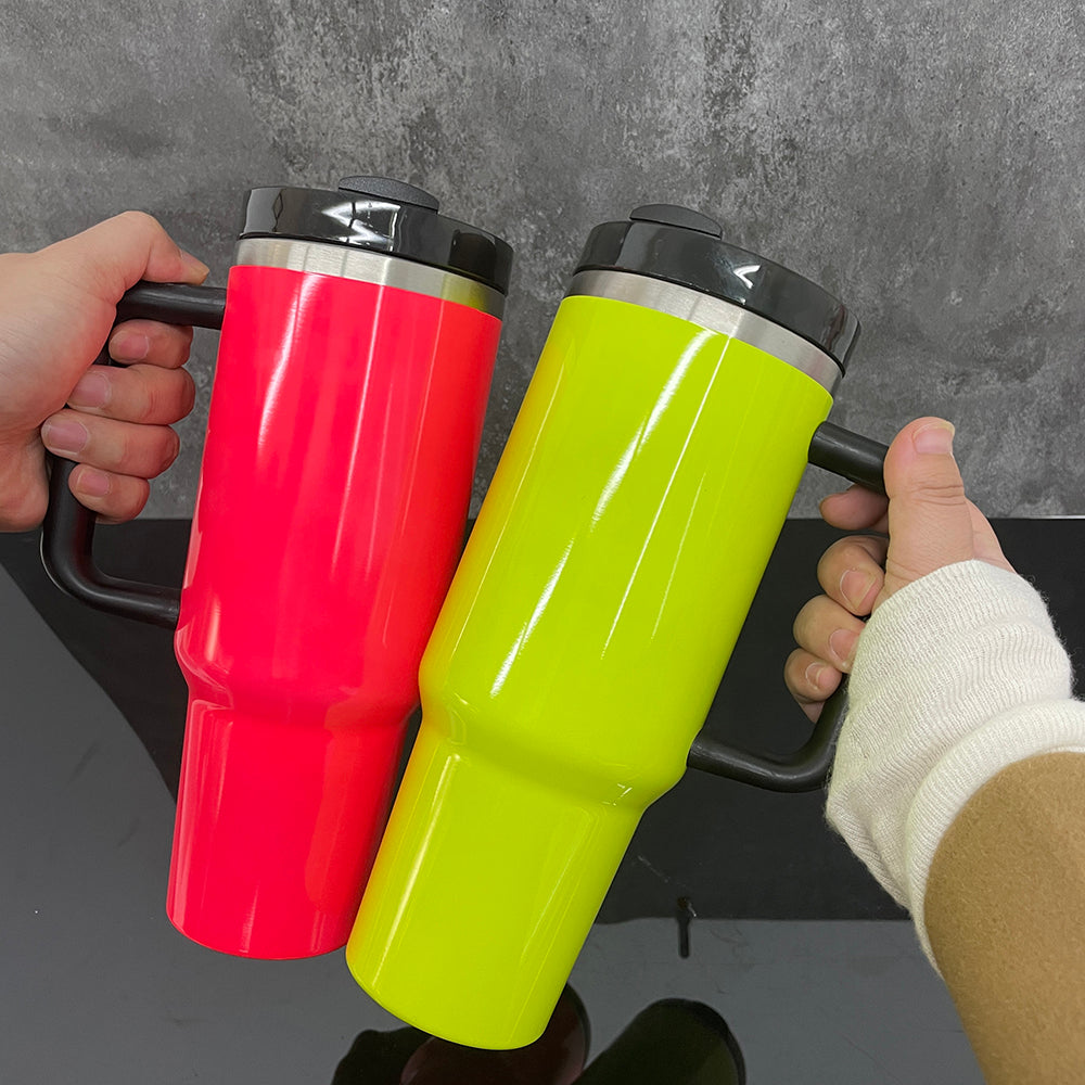 30oz 40oz H2.0 Neon Colors Blank Sublimation Silver Underneath Quencher Tumbler-CNLCA