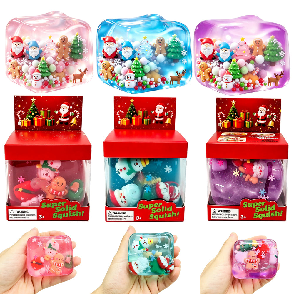 60Pack 5.5cm NeeDoh Style Christmas Nice Ice Cube Squishy Fidget Toys Slow Rising Sensory Squeeze Toy for Kids Adults-CNLCA