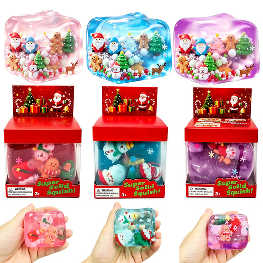 60Pack 5.5cm NeeDoh Style Christmas Nice Ice Cube Squishy Fidget Toys Slow Rising Sensory Squeeze Toy for Kids Adults-CNLCA