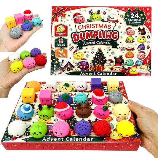25Pack Christmas Mystery Dumpling Advent Calendar Blind Box Mini Dumpling Advent Calendar Squishy Surprise Box-CNLCA