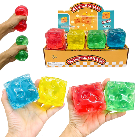 48Pack Vaseline Filled 6cm Cheese Squishy Soft No Rebound Squishies Squeeze Fidget Toys-CNLCA