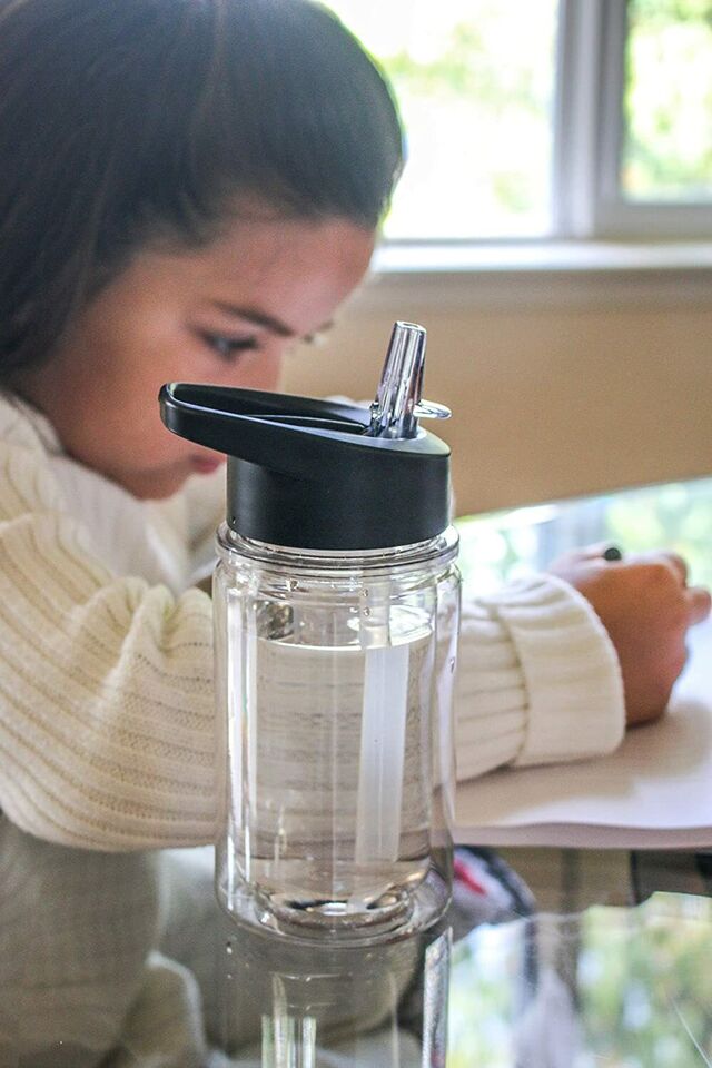 50Pack 10oz Double Wall Snow Globe Plastic Cup Kids Flip Straw Plastic Bottle-CNLCA