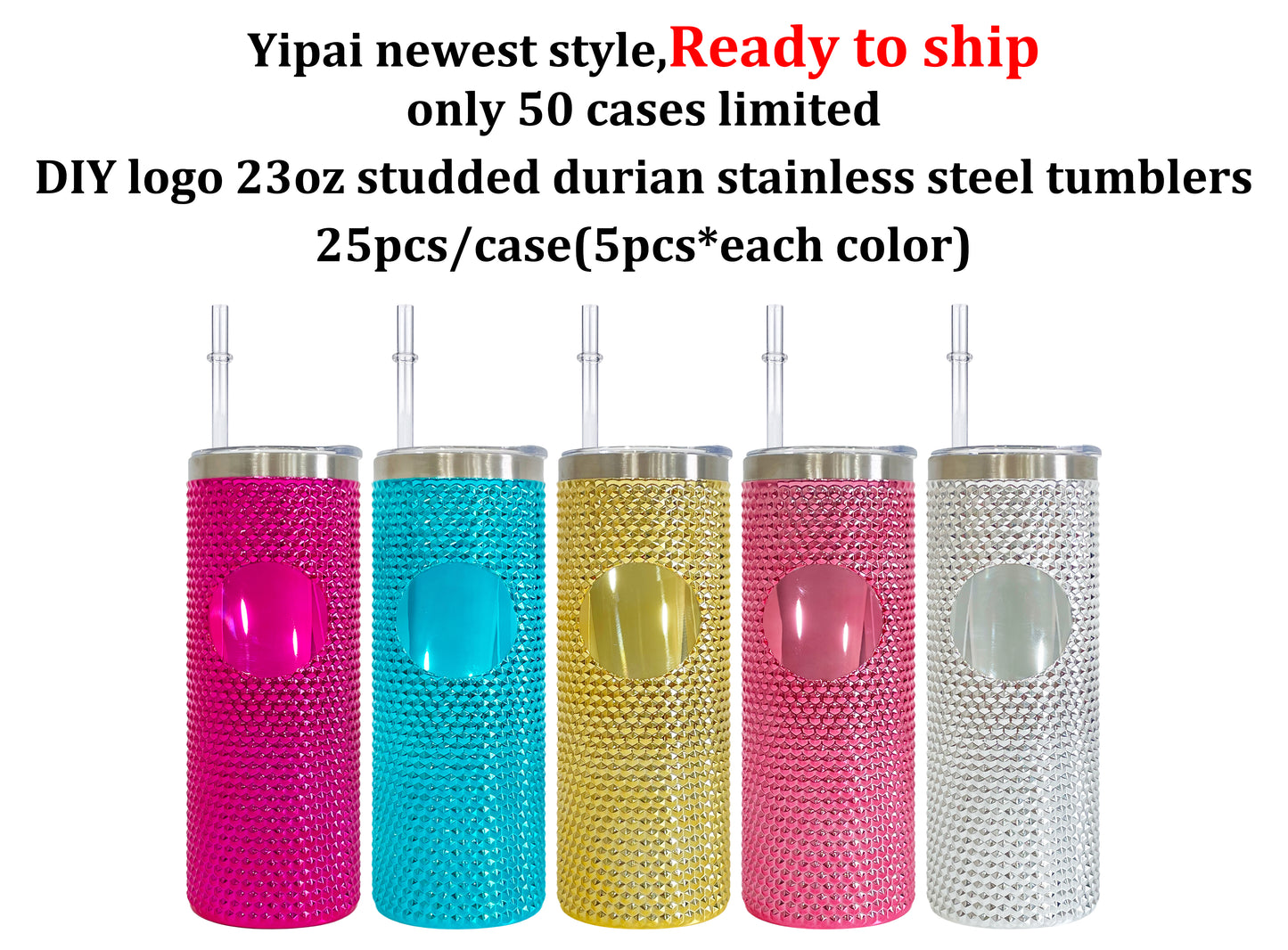 China Warehouse DIY Logo 23oz Studded Durian Stainless Steel Tumbler-CNLCA